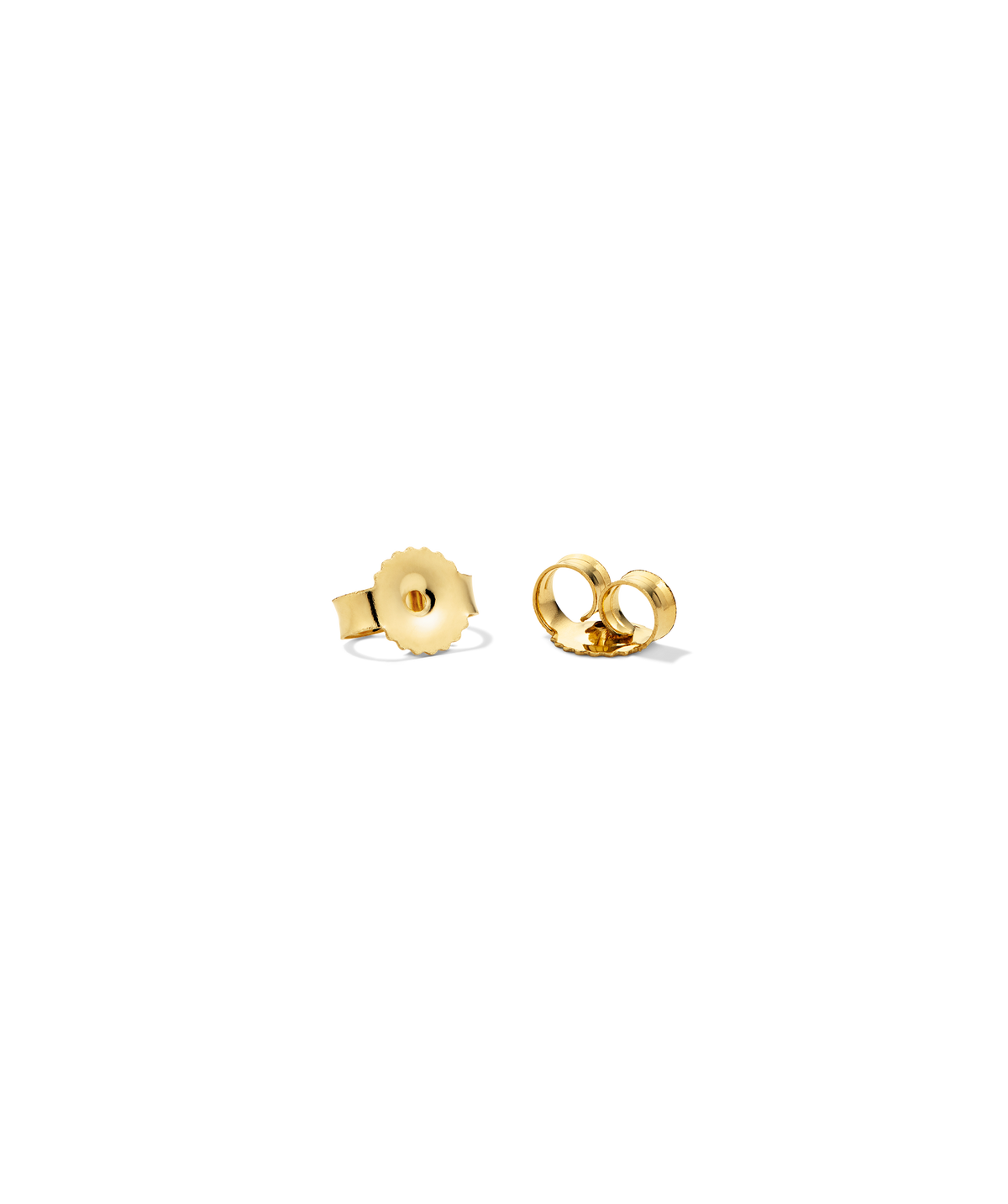Butterfly Backing: Two small metal clutches designed to securely hold stud earrings in place, perfect for replacing lost or misplaced earring backs.