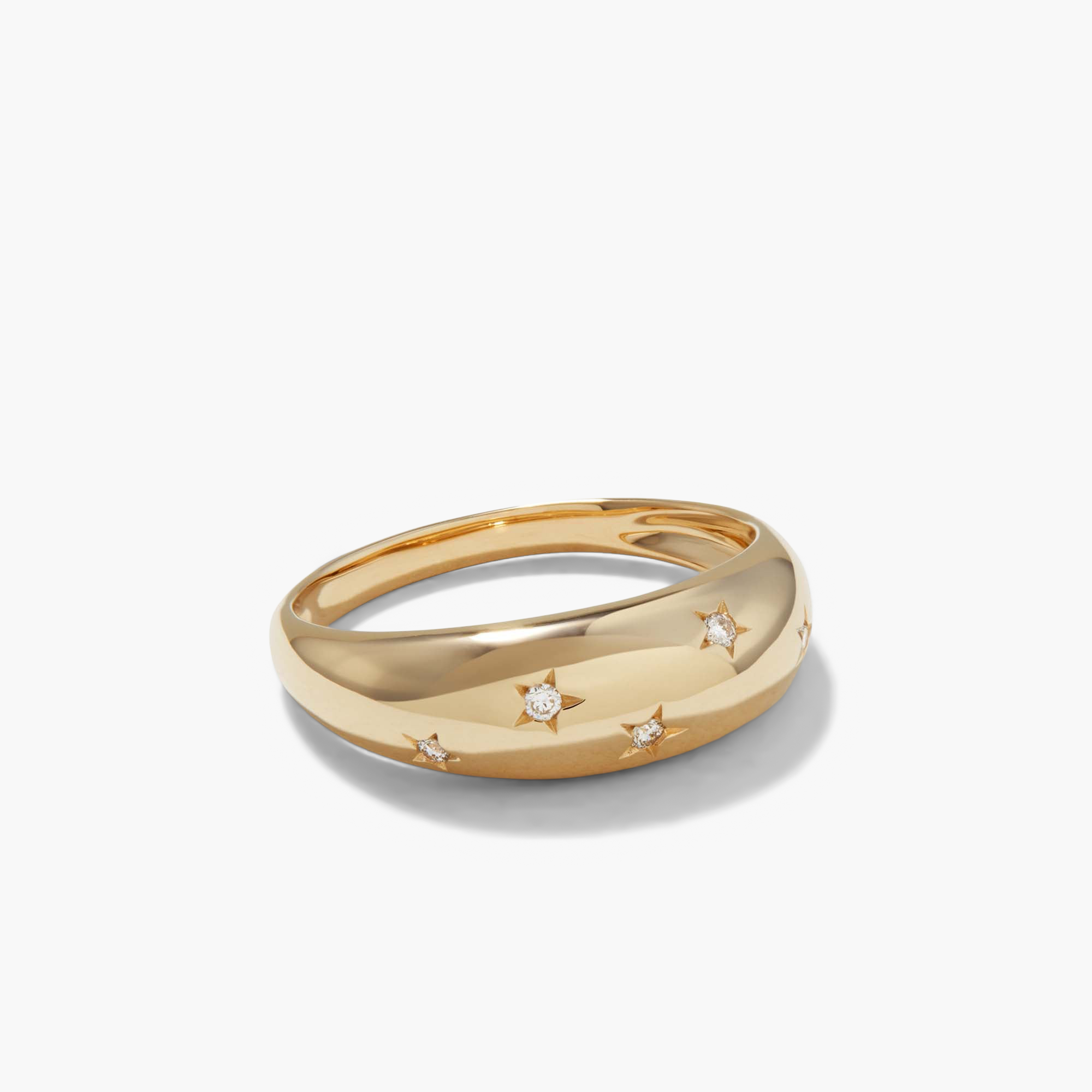 Celestial DÃ´me Ring: Gold ring adorned with diamonds and star motifs, exuding glamour and elegance, perfect for adding a touch of celestial charm.