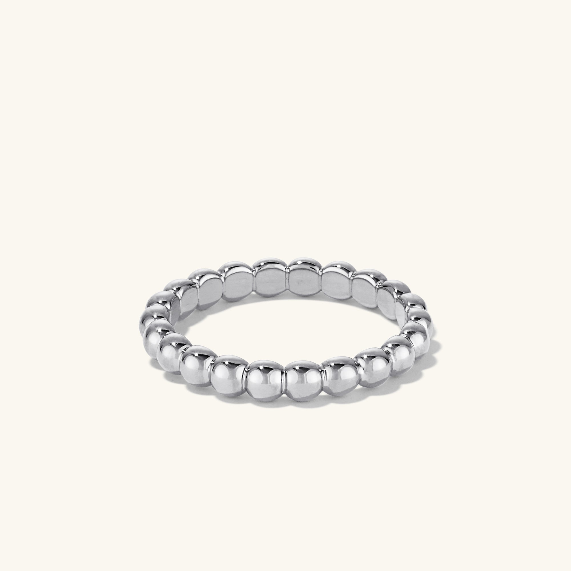 Metallic Sphere Ring featuring round sterling silver beads, showcasing a bold and timeless design perfect for making a statement.