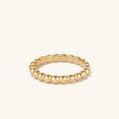 Metallic Sphere Ring: Handcrafted in 18k gold vermeil, this bold statement ring features intricate bead detailing for a timeless, elegant look.