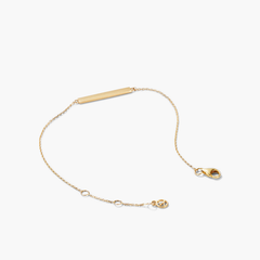 Engravable Bar Bracelet in 14k gold with a sleek bar design and a secure clasp.