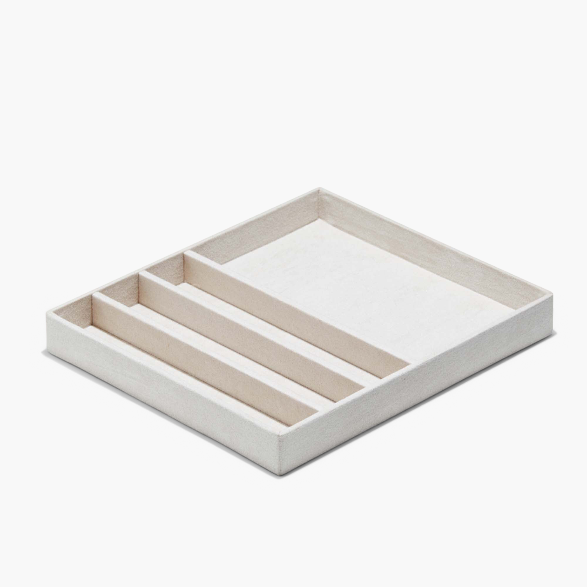Jewelry Box with three removable trays and compartments, ideal for organizing fine jewelry.