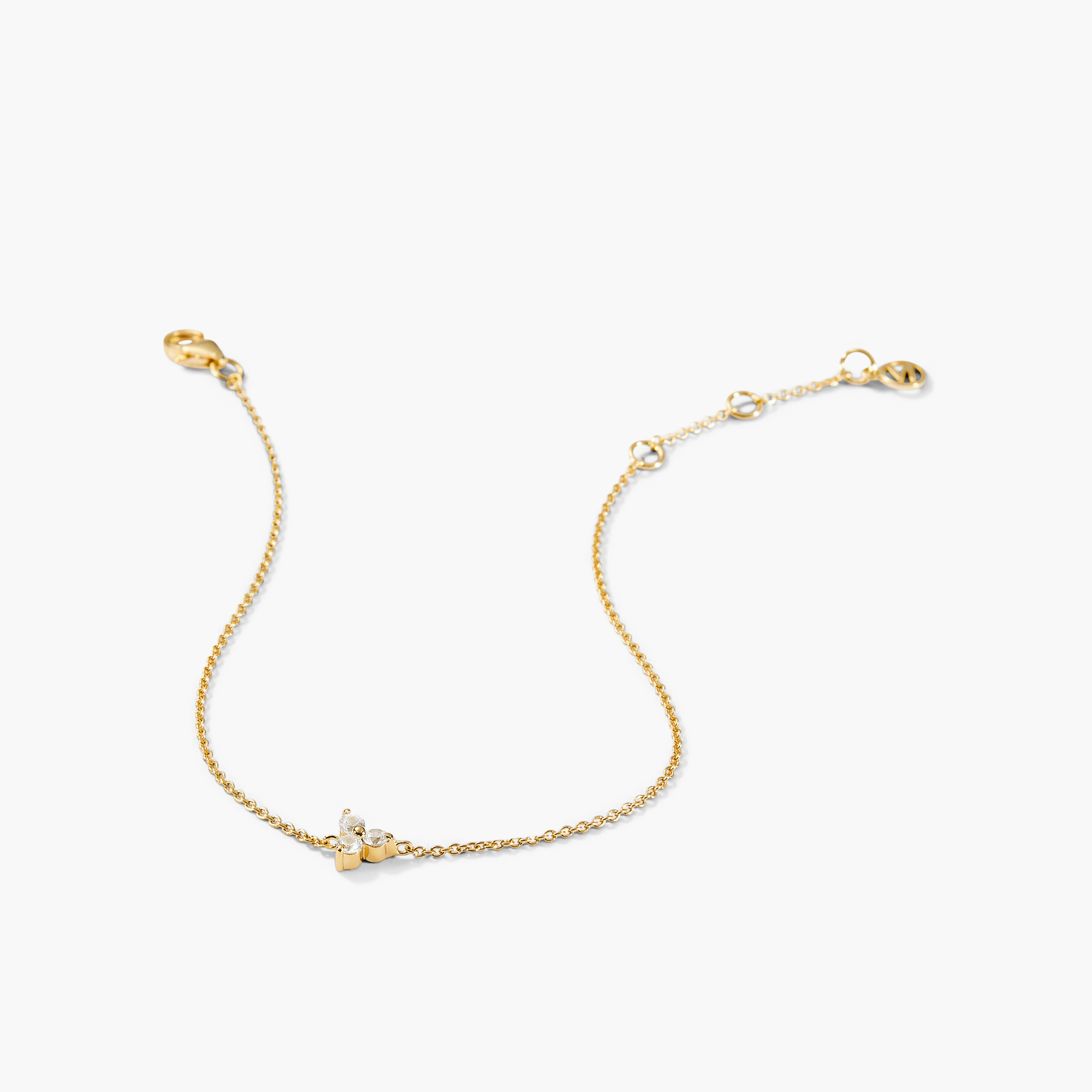 Gold Lotus Bracelet with delicate diamond accent, versatile for any occasion.