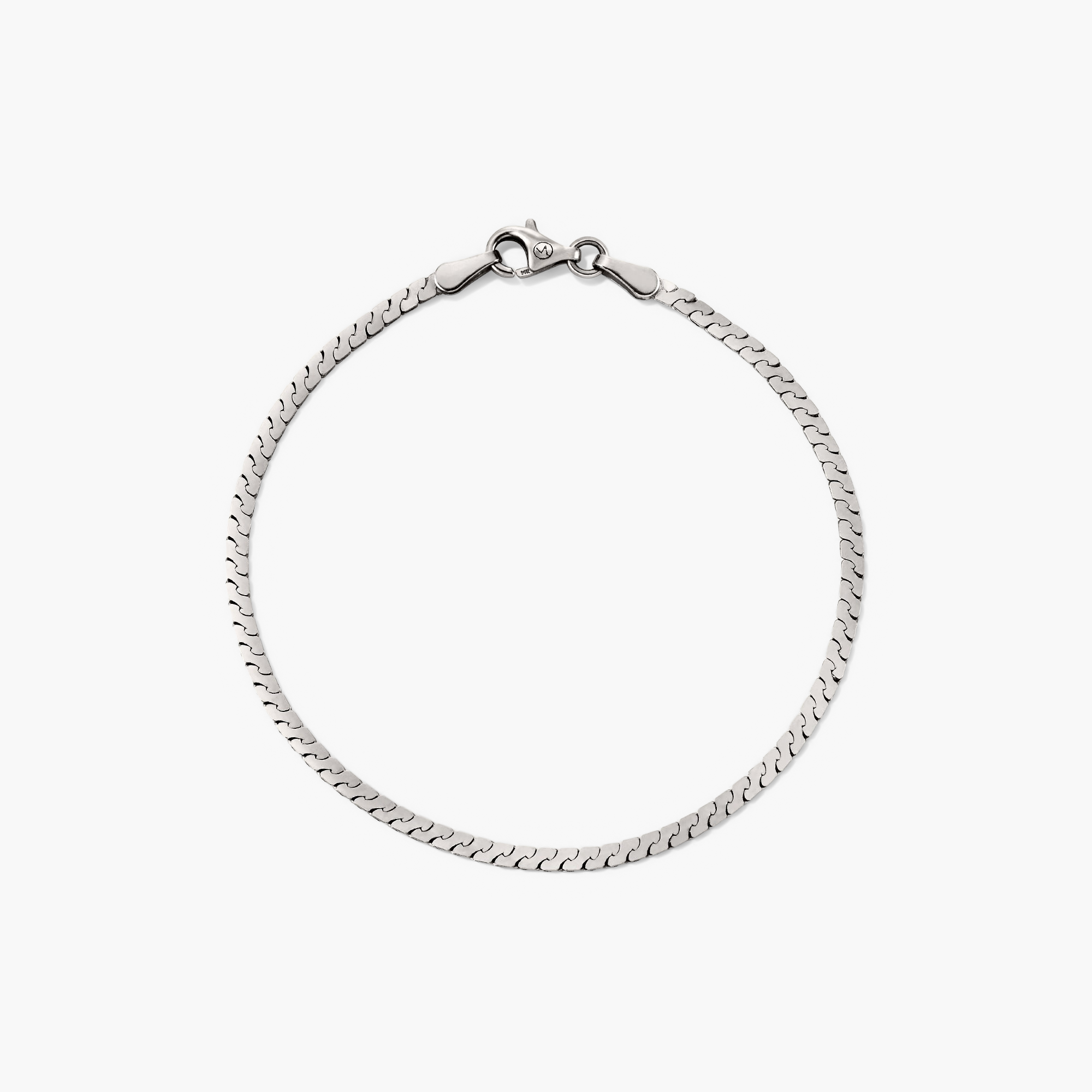 Serpentine Chain Bracelet with flat, braided links and a clasp, designed for comfortable all-day wear.
