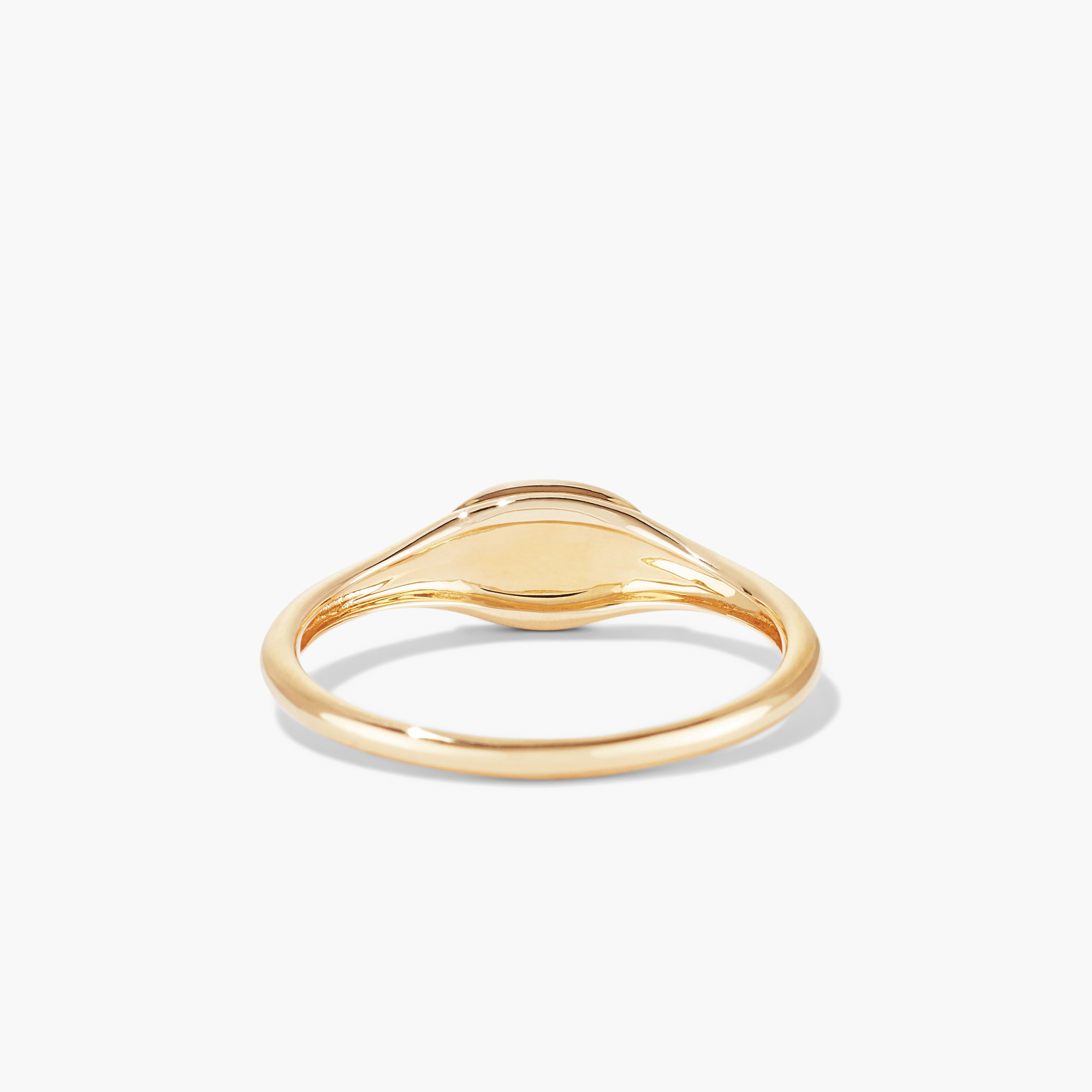 Signet Ring featuring a smaller, bold design in 14k solid gold with a bezel suitable for engraving, showcasing a prominent stone centerpiece.