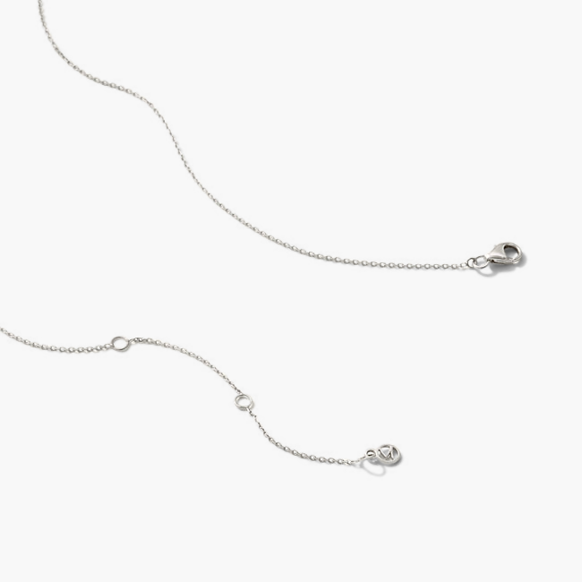 Horizontal Engravable Bar Necklace: a pair of sleek, handcrafted silver chains with a minimalistic bar design, perfect for engraving up to seven letters.